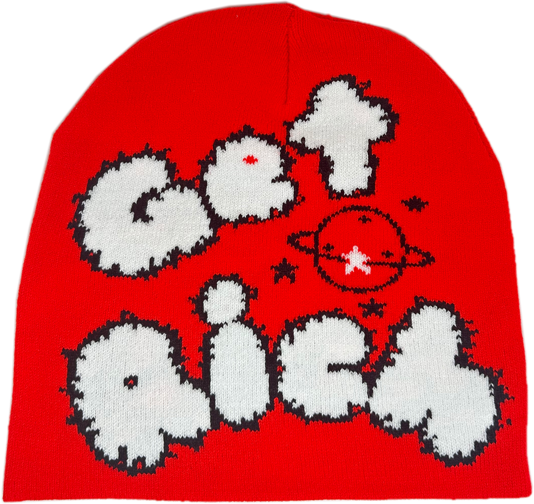 Get Rich Beanie [Red & White]