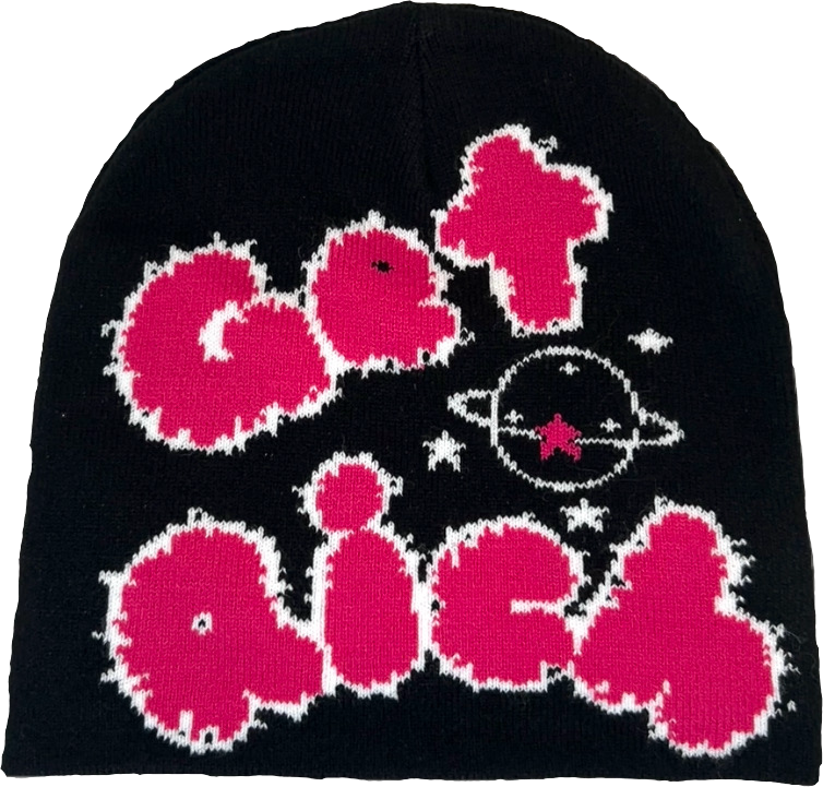 Get Rich Beanie [Black & Pink]